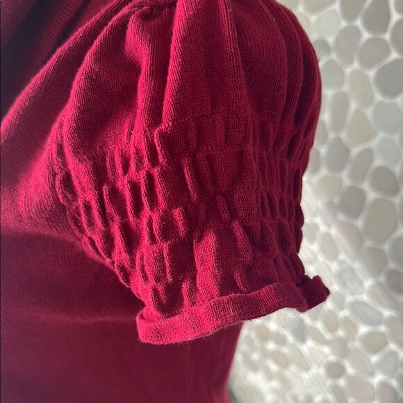 Sweater Project Red Cowl Neck Sweater with Short Sleeves - Picture 3 of 5